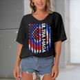 Ultra Maga We The People Funny Women's Bat Sleeves V-Neck Blouse