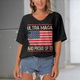 Vintage Ultra Maga And Proud Of It V2 Women's Bat Sleeves V-Neck Blouse