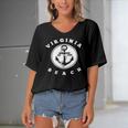 Virginia Beach Commonwealth Of Virginia Women's Bat Sleeves V-Neck Blouse