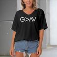 Womens God Is Greater Than The Highs And Lows Christian Faith Women's Bat Sleeves V-Neck Blouse