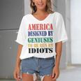 America Designed By Geniuses To Be Run By Idiots Impeach 46 Joe Biden Essential Tshirt Women's Bat Sleeves V-Neck Blouse