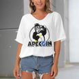 Apecoin Funny Women's Bat Sleeves V-Neck Blouse