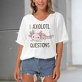 Axolotl I Axolotl Questions Cute Animal Mexican Walking Fish Women's Bat Sleeves V-Neck Blouse