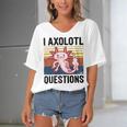 Axolotl Questions I Ask A Lot Of Questions Pun Vintage Women's Bat Sleeves V-Neck Blouse