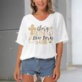 Baby Shower Text Design Glory To The New Born Women's Bat Sleeves V-Neck Blouse