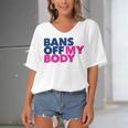 Bans Off My Body Pro Choice Women's Bat Sleeves V-Neck Blouse