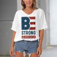 Be Strong And Never Give Up Tshirt American Tshirt United State Of America Women's Bat Sleeves V-Neck Blouse