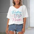 Besties Trip Florida Vacation Matching Best Friend Women's Bat Sleeves V-Neck Blouse