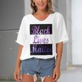 Black Lives Matter Minding My Black Owned Business Women's Bat Sleeves V-Neck Blouse