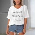 Blame The Day ShiftShirt For Night Shifters Women's Bat Sleeves V-Neck Blouse