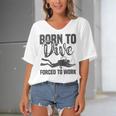 Born To Dive Forced To Work Women's Bat Sleeves V-Neck Blouse