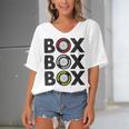 Box Box Box F1 Tyre Compound Design V2 Women's Bat Sleeves V-Neck Blouse