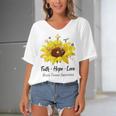 Brain Tumor Awareness Faith Hope Love Women's Bat Sleeves V-Neck Blouse