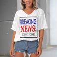 Breaking News - Nobody Cares Women's Bat Sleeves V-Neck Blouse