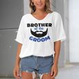 Brother Of The Groom Great Gift For The Brother Of The Awesome Groom Women's Bat Sleeves V-Neck Blouse