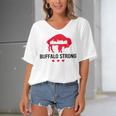 Buffalo Strong Pray For Buffalo Buffalo Strong Women's Bat Sleeves V-Neck Blouse