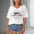 Classic Motor Cross Club Women's Bat Sleeves V-Neck Blouse