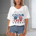 Cousin Crew 4Th Of July Patriotic American Family Matching V3 Women's Bat Sleeves V-Neck Blouse