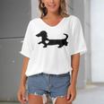 Dachshund Heart Dog Lover Women's Bat Sleeves V-Neck Blouse