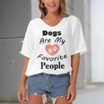 Dogs Are My Favorite People Funny Dogs Quotes Gift For Dogs Lovers Women's Bat Sleeves V-Neck Blouse