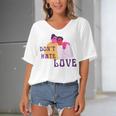 Dont Hate Love Women's Bat Sleeves V-Neck Blouse