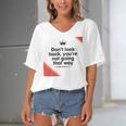 Dont Look Back Youre Not Going That Way Women's Bat Sleeves V-Neck Blouse