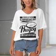 Education Is Important But Rugby Is Importanter Women's Bat Sleeves V-Neck Blouse