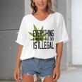 Everything I Want To Do Is Illegal V2 Women's Bat Sleeves V-Neck Blouse