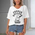 French Bulldog V2 Women's Bat Sleeves V-Neck Blouse