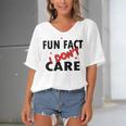 Fun Fact I Dont Care Sarcasm V2 Women's Bat Sleeves V-Neck Blouse