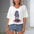 Funny Astronaut Monkey V3 Women's Bat Sleeves V-Neck Blouse