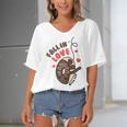 Funny Donut Fall In Love Women's Bat Sleeves V-Neck Blouse