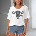 Gtfo Uterus Black Print Perfect Gift Women's Bat Sleeves V-Neck Blouse