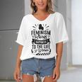 Happy Feminist Women's Bat Sleeves V-Neck Blouse