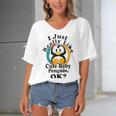 I Really Like Cute Baby Penguin Ok Women's Bat Sleeves V-Neck Blouse