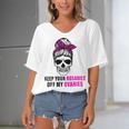 Keep Your Rosaries Off My Ovaries Feminist Skull Women's Bat Sleeves V-Neck Blouse