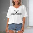 Kellys Jerky Custom Design Women's Bat Sleeves V-Neck Blouse