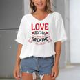 Love Is In The Air Try Not To Breathe 134 Trending Shirt Women's Bat Sleeves V-Neck Blouse