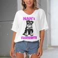 Miniature Schnauzer At Home Nans Favourite Multi Tasking Dog Women's Bat Sleeves V-Neck Blouse