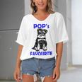 Miniature Schnauzer At Home Pops Favourite Multi Tasking Dog Women's Bat Sleeves V-Neck Blouse