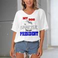 My Dog Is Smarter Than Your President Women's Bat Sleeves V-Neck Blouse