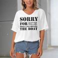 Official Im Sorry For What I Said While I Was Docking The Boat V2 Women's Bat Sleeves V-Neck Blouse