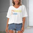 Phinally Done Women's Bat Sleeves V-Neck Blouse