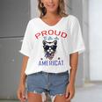 Proud To Be An Americat 808 Shirt Women's Bat Sleeves V-Neck Blouse