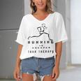 Running Is Cheaper Than Therapy A Celebration Of Running Women's Bat Sleeves V-Neck Blouse