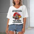 September Old Man Loves Hot Rods Never Underestimate An Old Man Who Loves Hot Rods And Was Born In Women's Bat Sleeves V-Neck Blouse