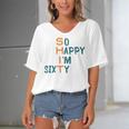 So Happy I’M Sixty Women's Bat Sleeves V-Neck Blouse