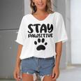 Stay Pawsitive 96 Trending Shirt Women's Bat Sleeves V-Neck Blouse