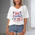 Talk Freedom To Me 4Th Of July Women's Bat Sleeves V-Neck Blouse