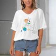 The Jetsons Astro Hugging George Women's Bat Sleeves V-Neck Blouse